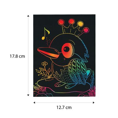 Scratch Art Bird - Penguin, Swan, Kingfisher, Owl - Size