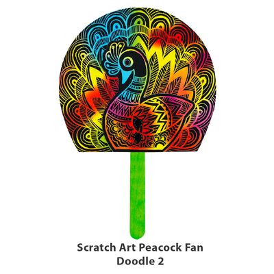 Scratch Art Deepavali Peacock Fan Kit