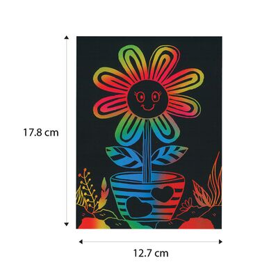 Scratch Art Flower - 4 Unique Flowers - SizeScratch Art Flower - 4 Unique Flowers