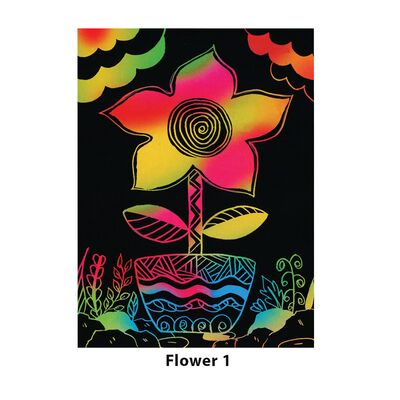 Scratch Art Flower - 4 Unique Flowers