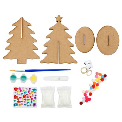 Wooden Christmas Tree With LED Light - Contents