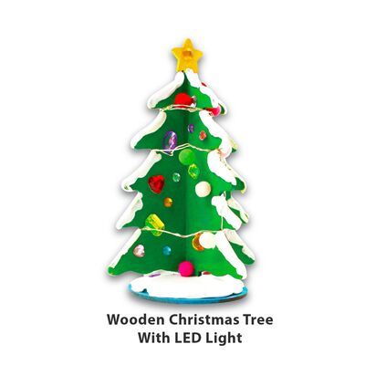 Wooden Christmas Tree With LED Light