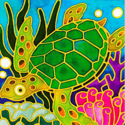 Batik Painting Malaysia - Sea Turtle Batik Batik Painting Malaysia - Sea Turtle Batik