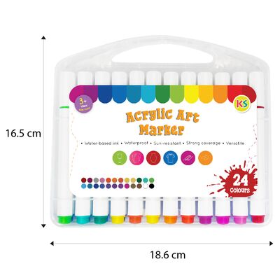 Acrylic Art Marker - 24 Colours - Size