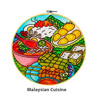 Batik Painting Hoop Kit - Malaysian Cuisine