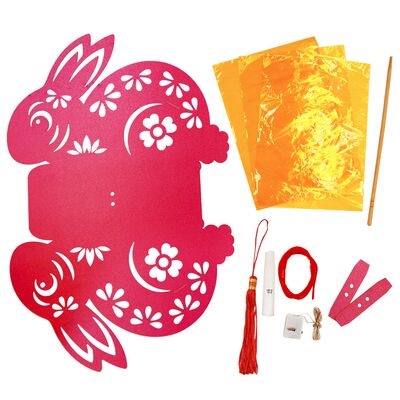 Rabbit Lantern With LED Light Kit - Pack of 5 - Contents for Each Kit