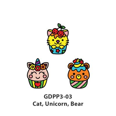 Glass Deco Reelable Kit - GDPP3-03 - Cat, Unicorn, Bear