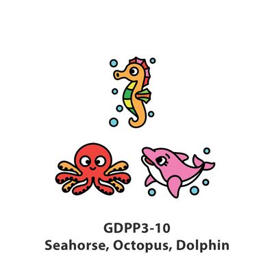 Glass Deco Reelable Kit - GDPP3-10 - Seahorse, Octopus, Dolphin