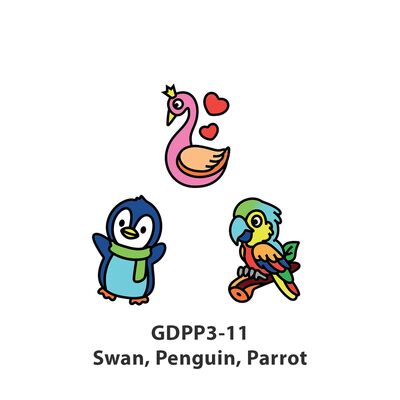 Glass Deco Reelable Kit - GDPP3-11 - Swan, Penguin, Parrot