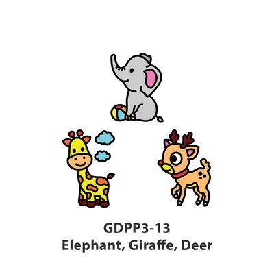Glass Deco Reelable Kit - GDPP3-13 - Elephant, Giraffe, Deer