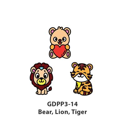 Glass Deco Reelable Kit - GDPP3-14 - Bear, Lion, Tiger
