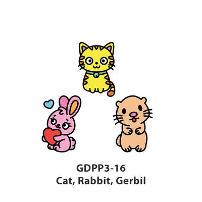 Glass Deco Reelable Kit - GDPP3-16 - Cat, Rabbit, Gerbil
