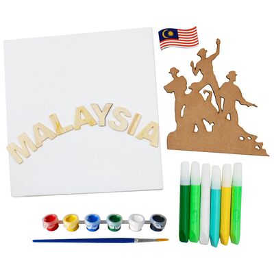 Merdeka Pour Art Canvas Painting Kit - Contents