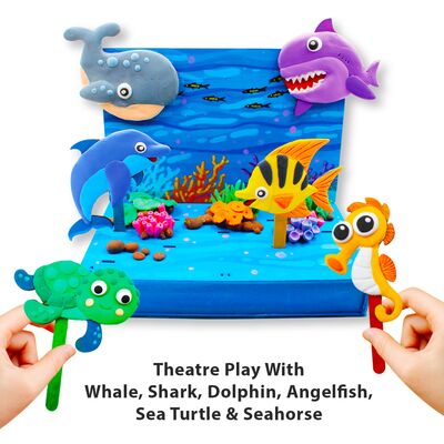 Ocean Wonders Clay Scene Kraft Box Kit - Includes Ocean Backdrop And 6 Sea Creatures!