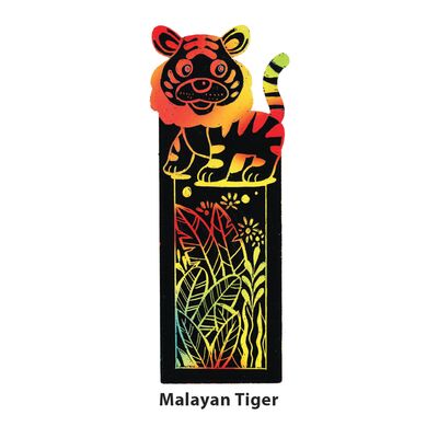 Scratch Art Bookmark Wild Life Part 2 - Malayan Tiger