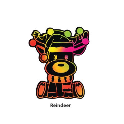 Wooden Christmas Ornament Deco - 12 Jolly Holiday Pals! - Reindeer