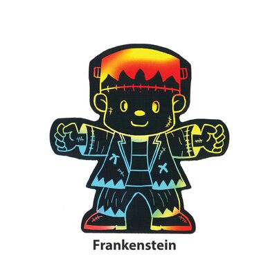 Scratch Art Halloween Deco Stand - Frankenstein