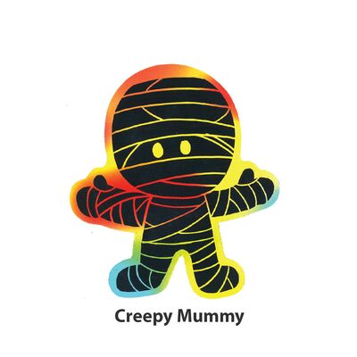 Scratch Art Halloween Deco Stand - Creepy Mummy