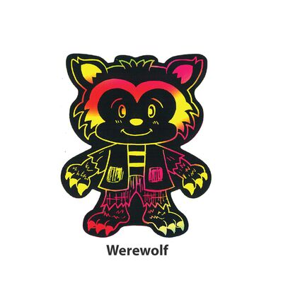Scratch Art Halloween Deco Stand - Werewolf