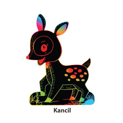Scratch Art Wild Animal Deco Stand - Kancil