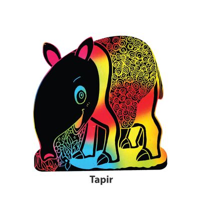 Scratch Art Wild Animal Deco Stand - Tapir
