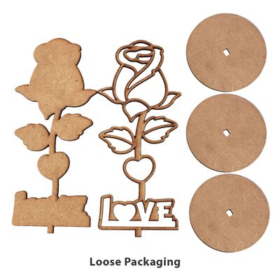Wooden Rose Deco Stand Painting Kit - Love Rose / Blooming Rose - Loose Contents