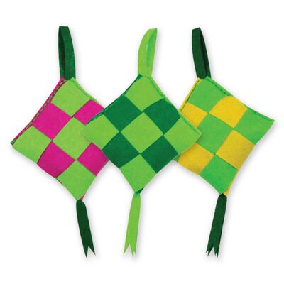 Felt Ketupat Plushie Kit - Pack of 5 - Make Your Own Ketupat Plushie!
