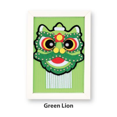 Felt Lunar New Year Lion Dance Decorative Art Stand - Green