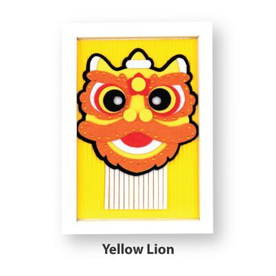 Felt Lunar New Year Lion Dance Decorative Art Stand - Yellow