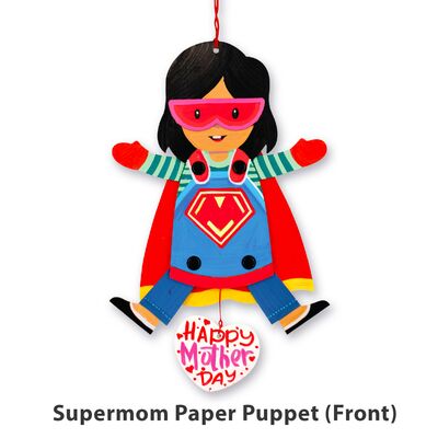 Mother's Day Hanging Puppet Pack of 5 - For Our Superhero Moms! - Front