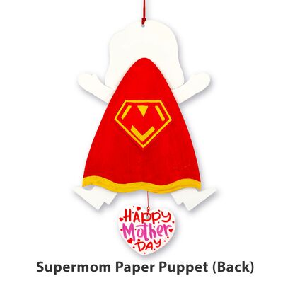 Mother's Day Hanging Puppet Pack of 5 - For Our Superhero Moms! - Back