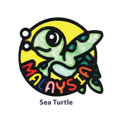 Sand Art 3D Malaysia Team Magnet - Pack of 2 - Sea Turtle