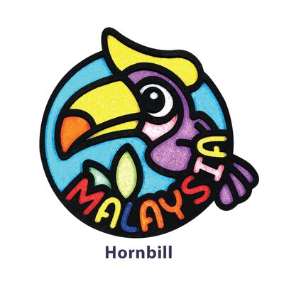 Sand Art 3D Malaysia Team Magnet - Pack of 2 - Hornbill