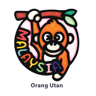 Sand Art 3D Malaysia Team Magnet - Pack of 2 - Orang UtanSand Art 3D Malaysia Team Magnet - Pack of 2 - Contents