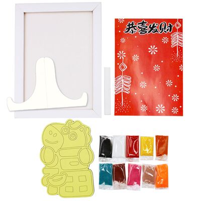 Sand Art Lucky Horse Lunar New Year Deco Frame Kit - Contents