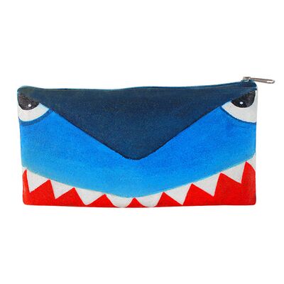 Canvas Pencil Case - Painted Shark Cartoon