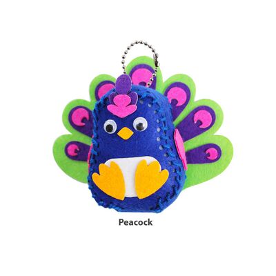 Felt Birdie Keychain - Pompous Peacock