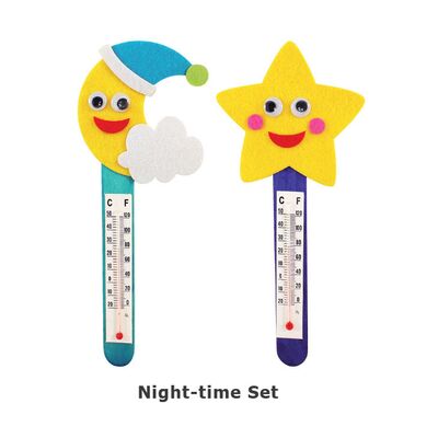 Felt Thermometer Magnet - Night-Time Set with Moon and Star