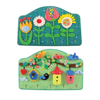 My-Clay Key Holder - Garden of Flowers and Bird Houses
