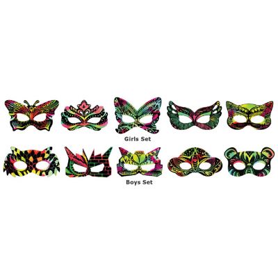 Scratch Art Mask Kit - Boys and Girls Design