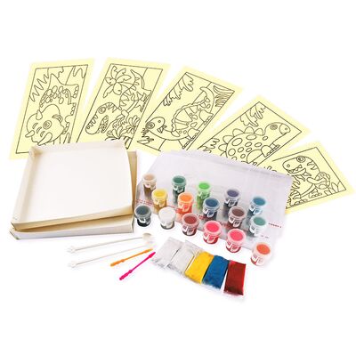 Creative Sand Art - Dino World - Boxed Kit Content