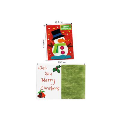 Felt Christmas Snowman Greeting Card - Size