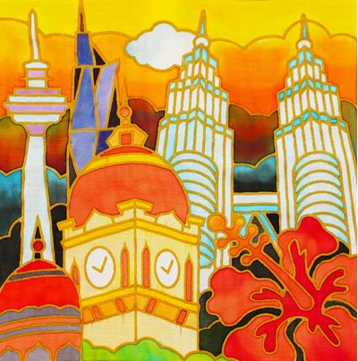 Batik Painting Malaysia - Malaysian Landmarks Batik Painting Malaysia - Malaysian Landmarks