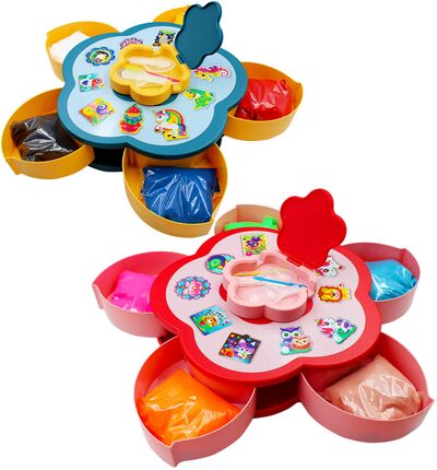 Portable Sand Art Tray Carousel Caddy - Keep Your Sand Tidy - Pink / Blue