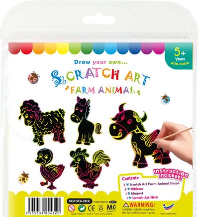 Scratch Art Farm Animal Kit