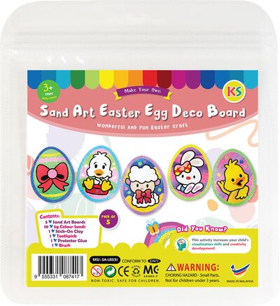 Sand Art Easter Egg Deco Board - Pack of 5