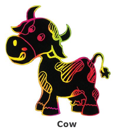 Scratch Art Farm Animal - Cow