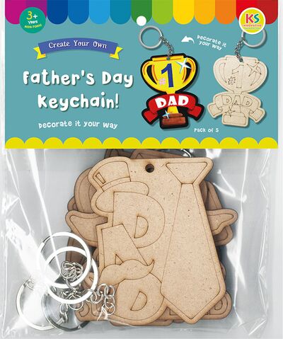 Father's Day Keychain Pack of 5 - Packaging Front