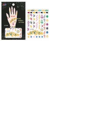 Temporary Hand Bling Tattoo Mix - Assorted Designs