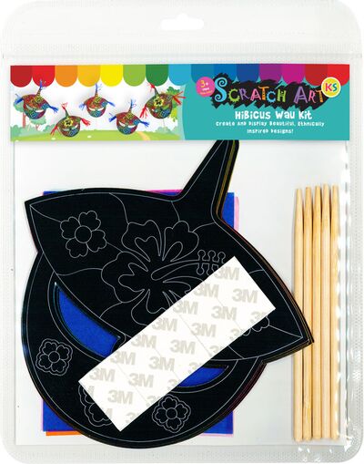Scratch Art Hibiscus Wau Kit - Pack of 5 - Packaging Back